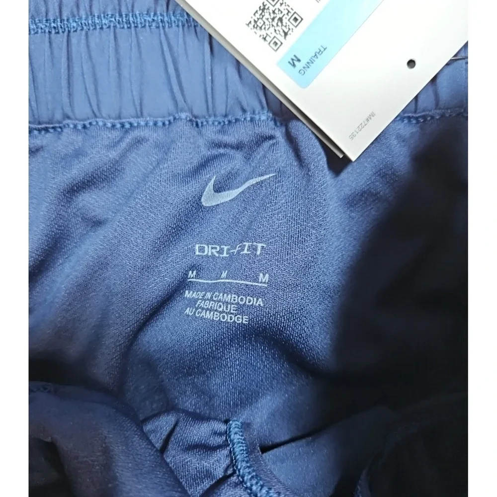 Nike Dri-FIT Womens Blue High Rise Lined Training Shorts Pockets Size Medium NWT - Picture 3 of 10